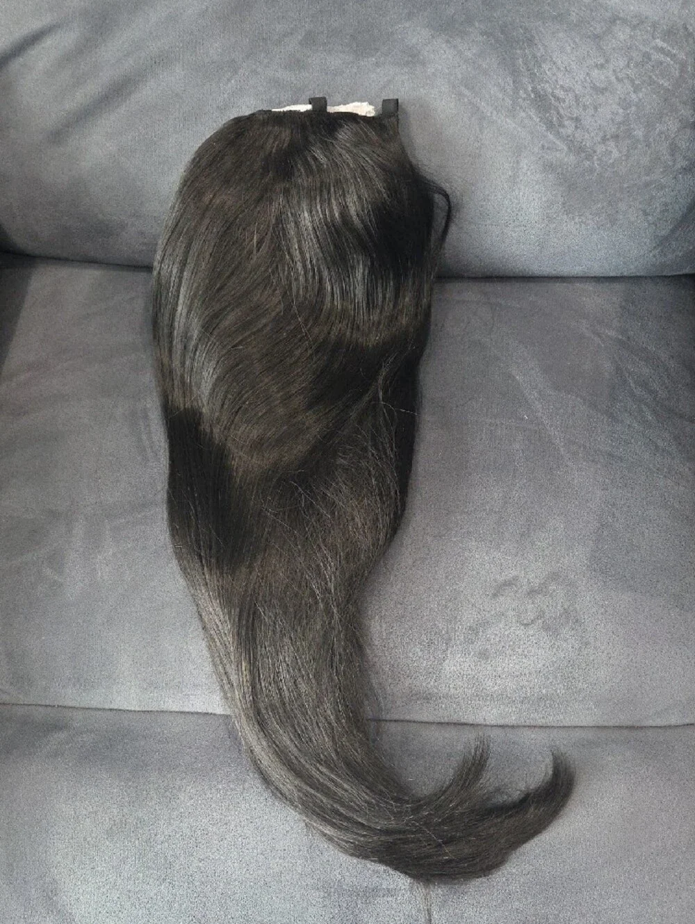 Sleek Long Straight Half Wig with V-Layer in Black